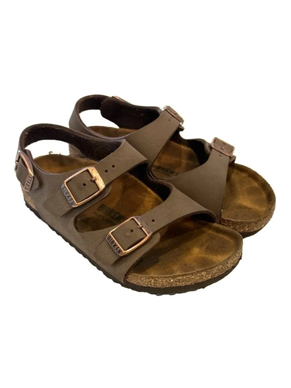 Birkenstock Roma Mocha Kids Unisex Backstrap Sandals Slip Ons Box Size US 11